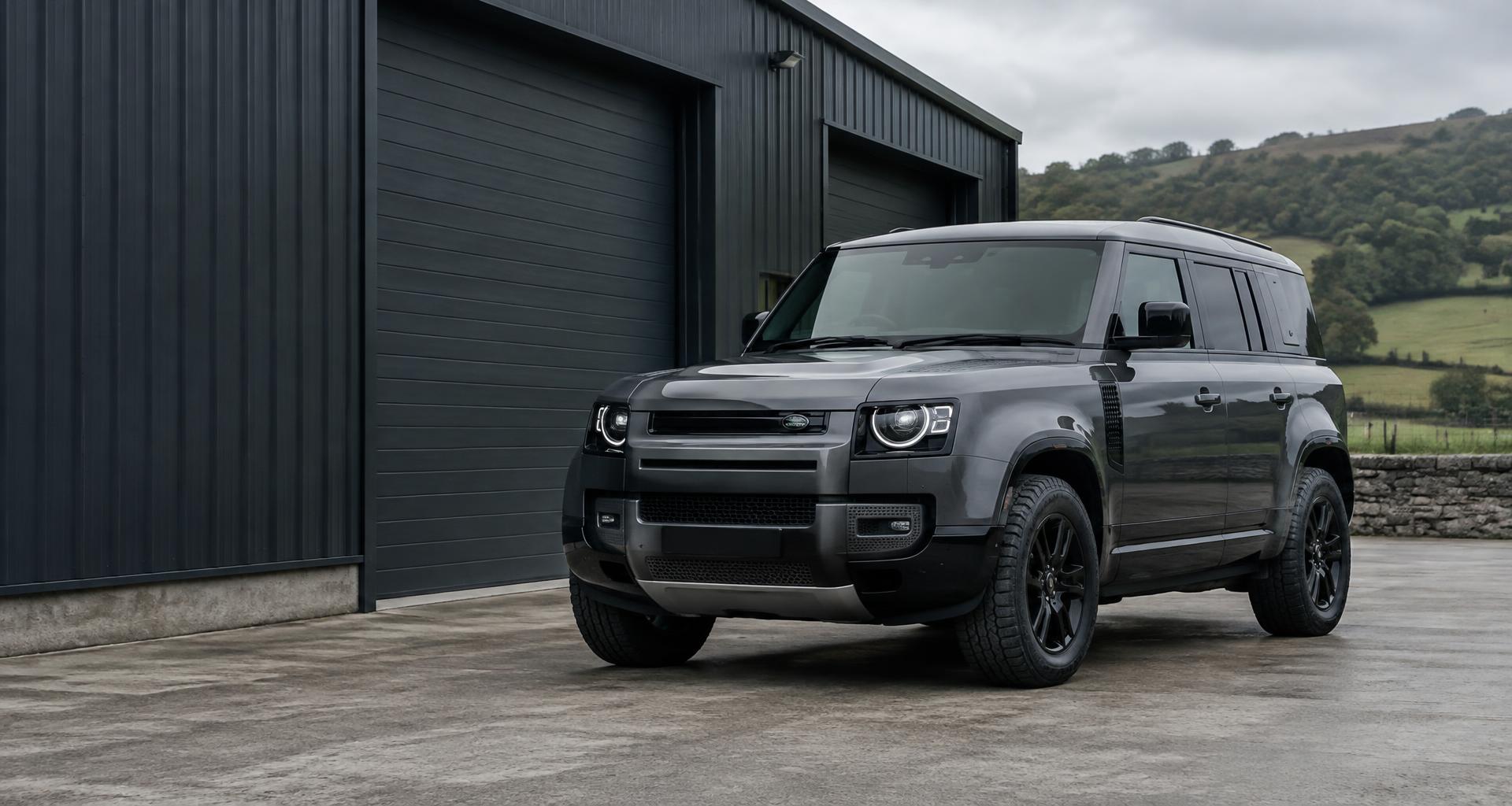 Illustrative Land Rover Defender outside a workshop, not the garage’s actual premises
